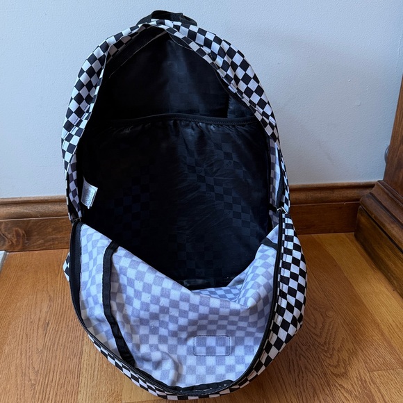 Vans Old Skool Checkered Backpack Bookbag Black White Large Padded Inside Pocket - Picture 5 of 11